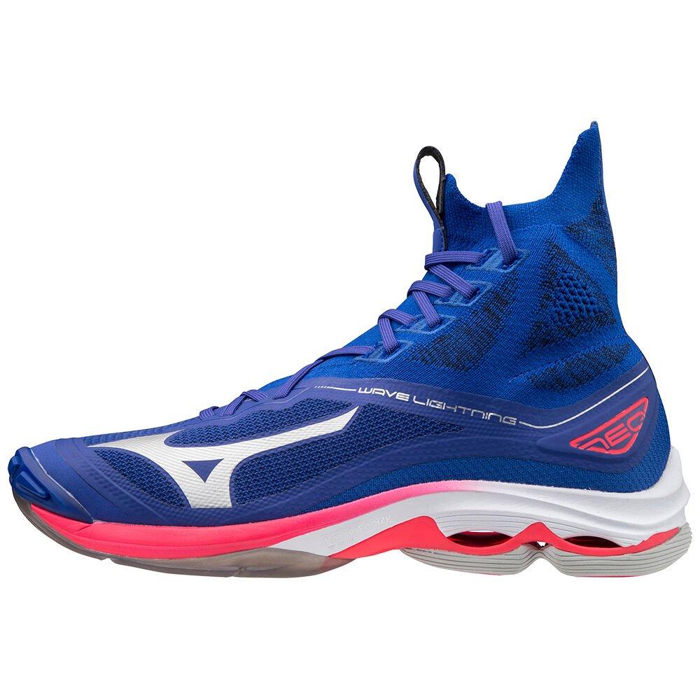 Mizuno Men's Volleyball Shoes Wave Lightning Neo Blue/Pink Silver - ZGSLUED-97